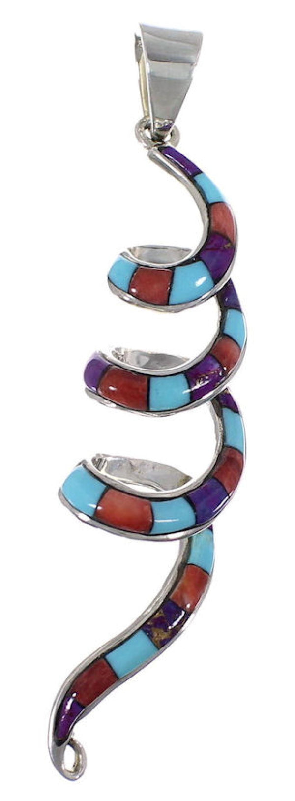 Sterling Silver Multicolor Southwest Jewelry Pendant RX102073